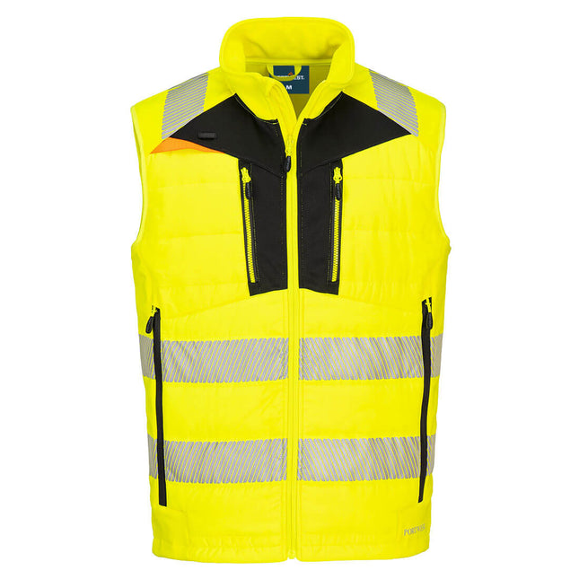 DX4 Hi-Vis Hybrid Baffle Bodywarmer - Yellow/Black