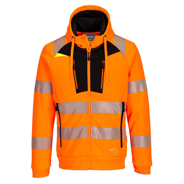 DX4 Hi-Vis Zip Hoodie - Orange/Black