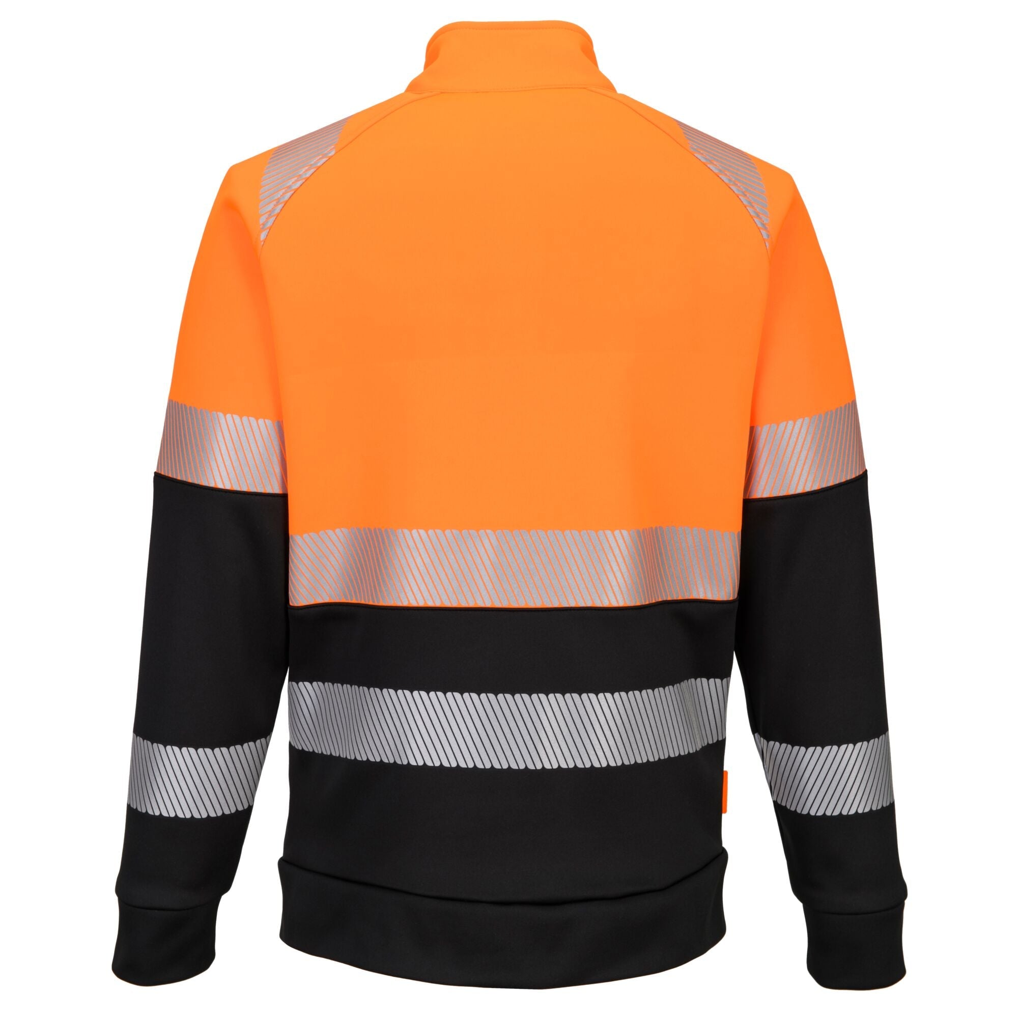 DX4 Hi-Vis klasse 1 Sweatshirt met rits - Oranje/Zwart - achterkant