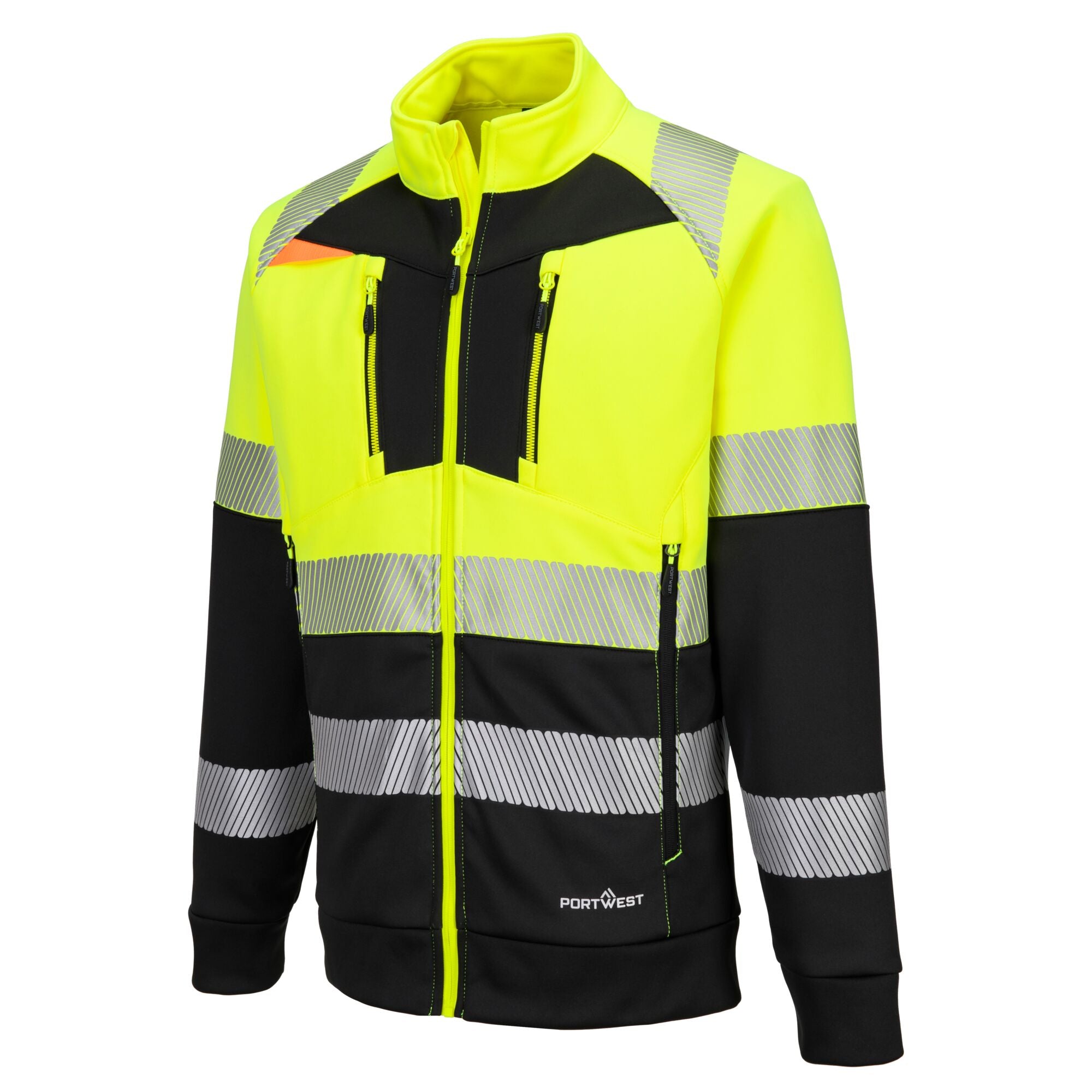 DX4 Hi-Vis klasse 1 Sweatshirt met rits - Geel/Zwart - opname 2