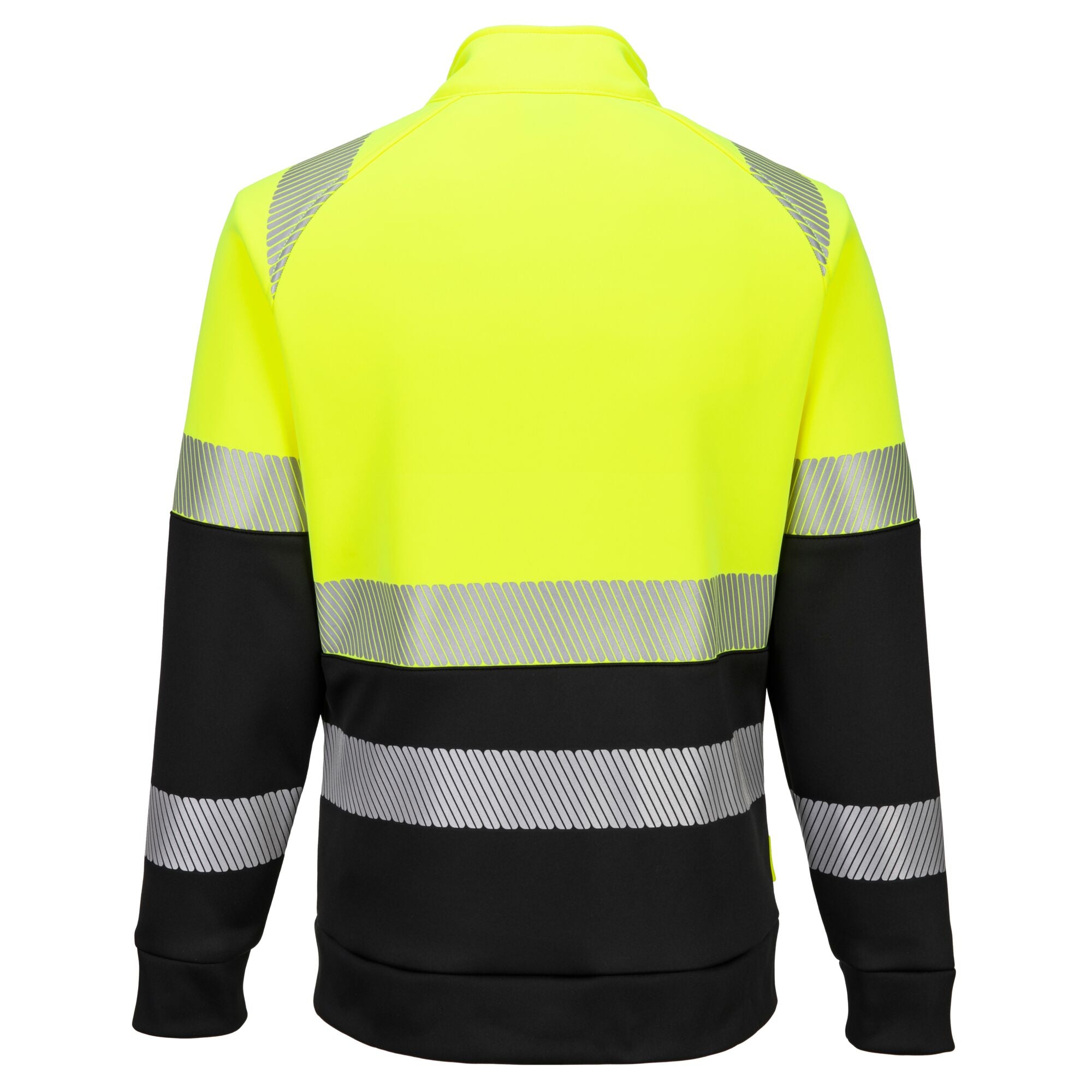 DX4 Hi-Vis klasse 1 Sweatshirt met rits - Geel/Zwart - achterkant
