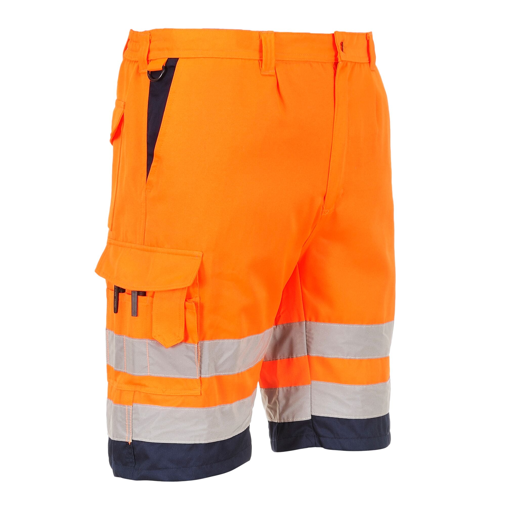 Hi-Vis Polykatoen Korte Broek - Oranje/Marine