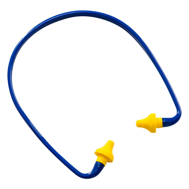 Gebandeerde, taps toelopende oordopjes (1 paar) - Yellow