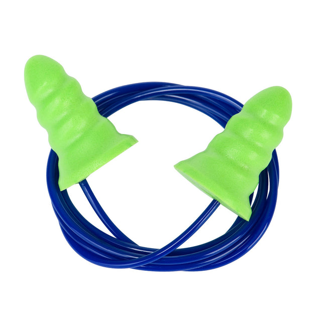 Disposable PU Ear Plugs Corded Low Attenuation (200 pairs) - Green