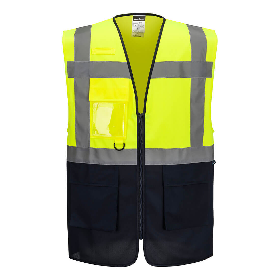 ES1 Essential Hi-Vis Contrast Executive Vest - Yellow/Navy