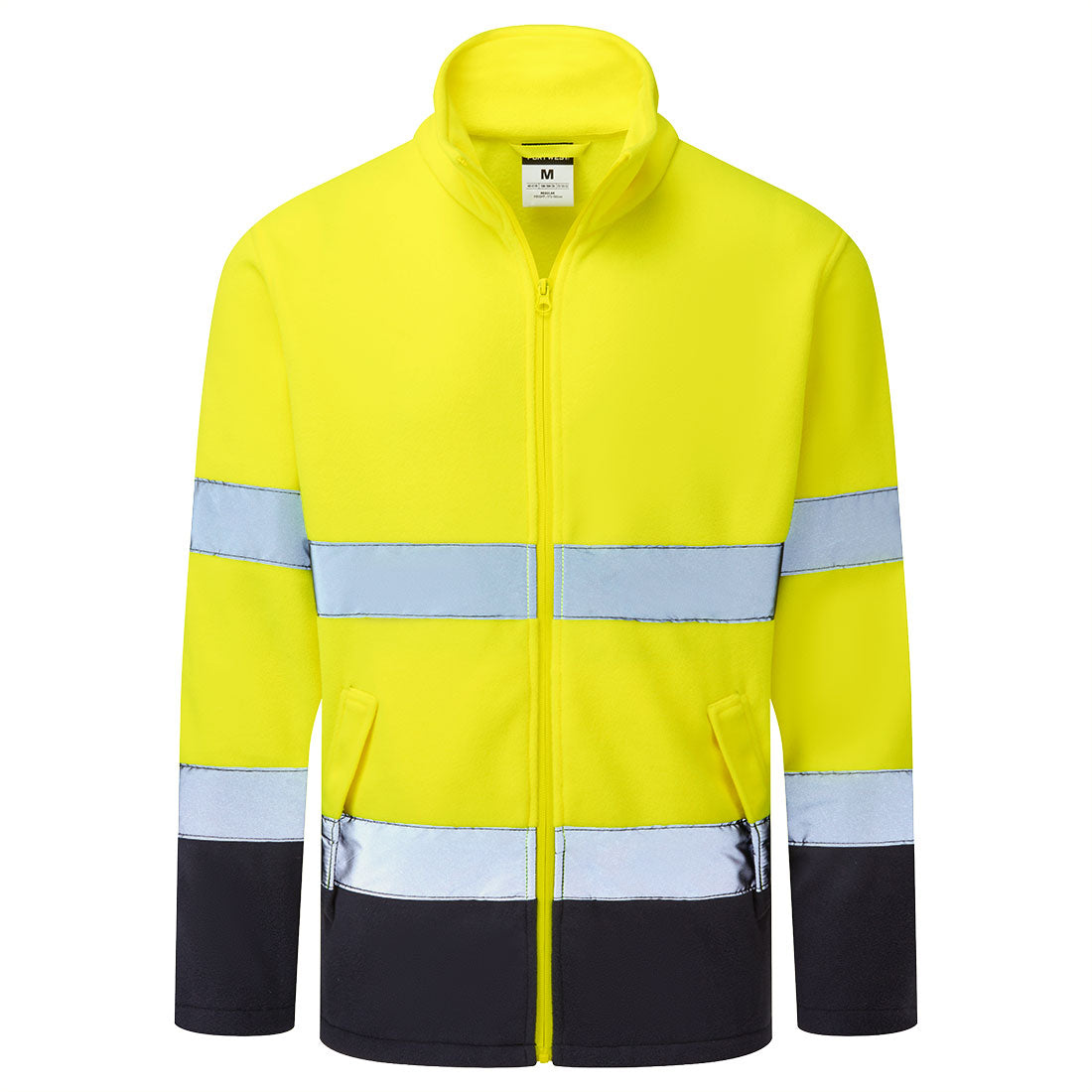 ES1 Essential Hi-Vis Contrast Fleece - Yellow/Navy
