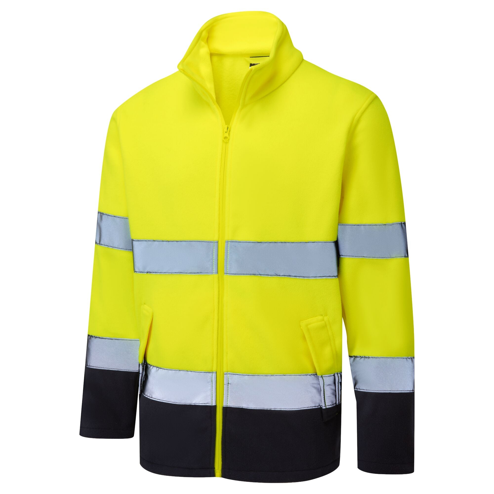 ES1 Essential Hi-Vis Contrast Fleece - Geel/Marine - opname 2