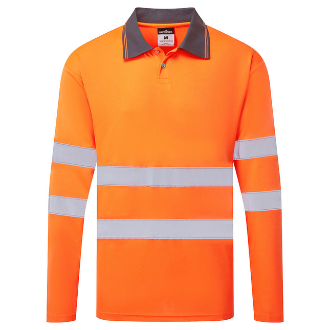 ES1 Essential Hi-Vis Polo Shirt L/S - Orange