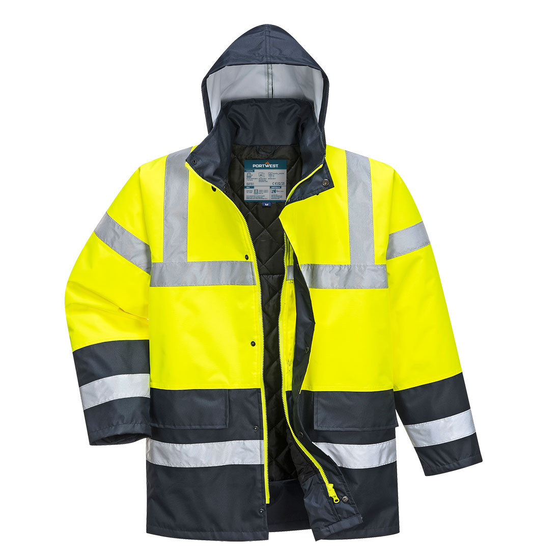 ES1 Essential Hi-Vis Contrast Winter Traffic Jacket - Yellow/Navy