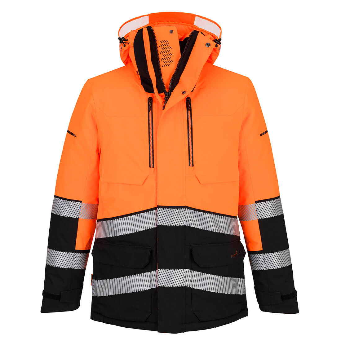 EV4 Hi-Vis Expedition Parka Jacket - Orange/Black