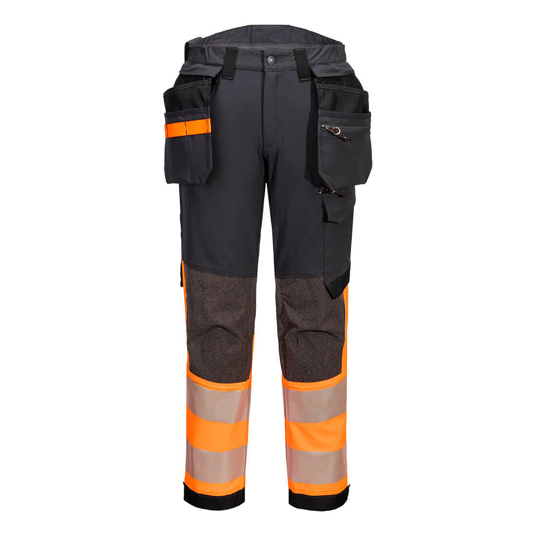 EV4 Hi-Vis Stretch Detachable Holster Class 1 Trousers - Orange/Metal Grey Short