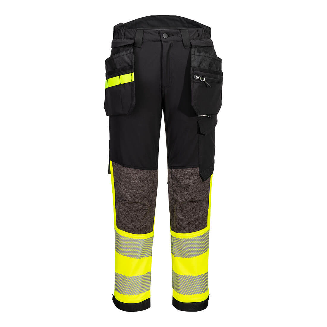 EV4 Hi-Vis Stretch Detachable Holster Class 1 Trousers - Yellow/Black Tall