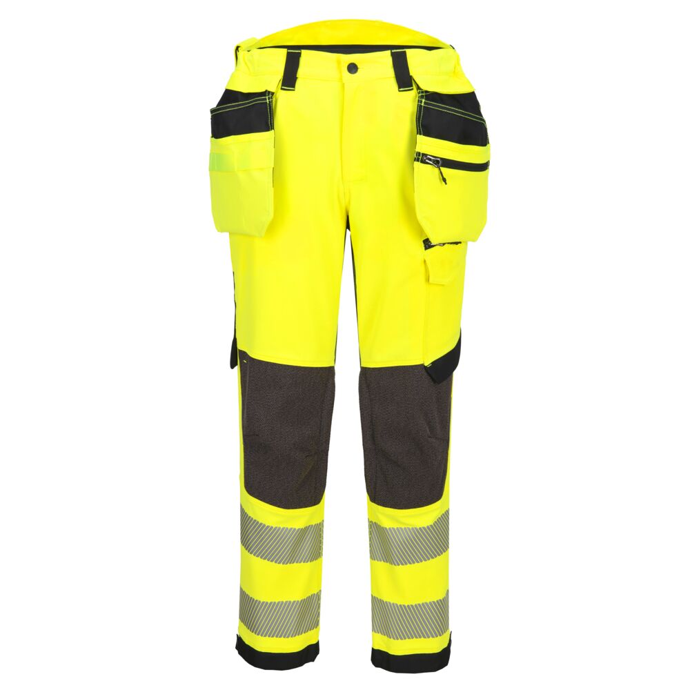 EV4 Hi-Vis Stretch Detachable Holster Class 2 Trousers - Yellow/Black Tall