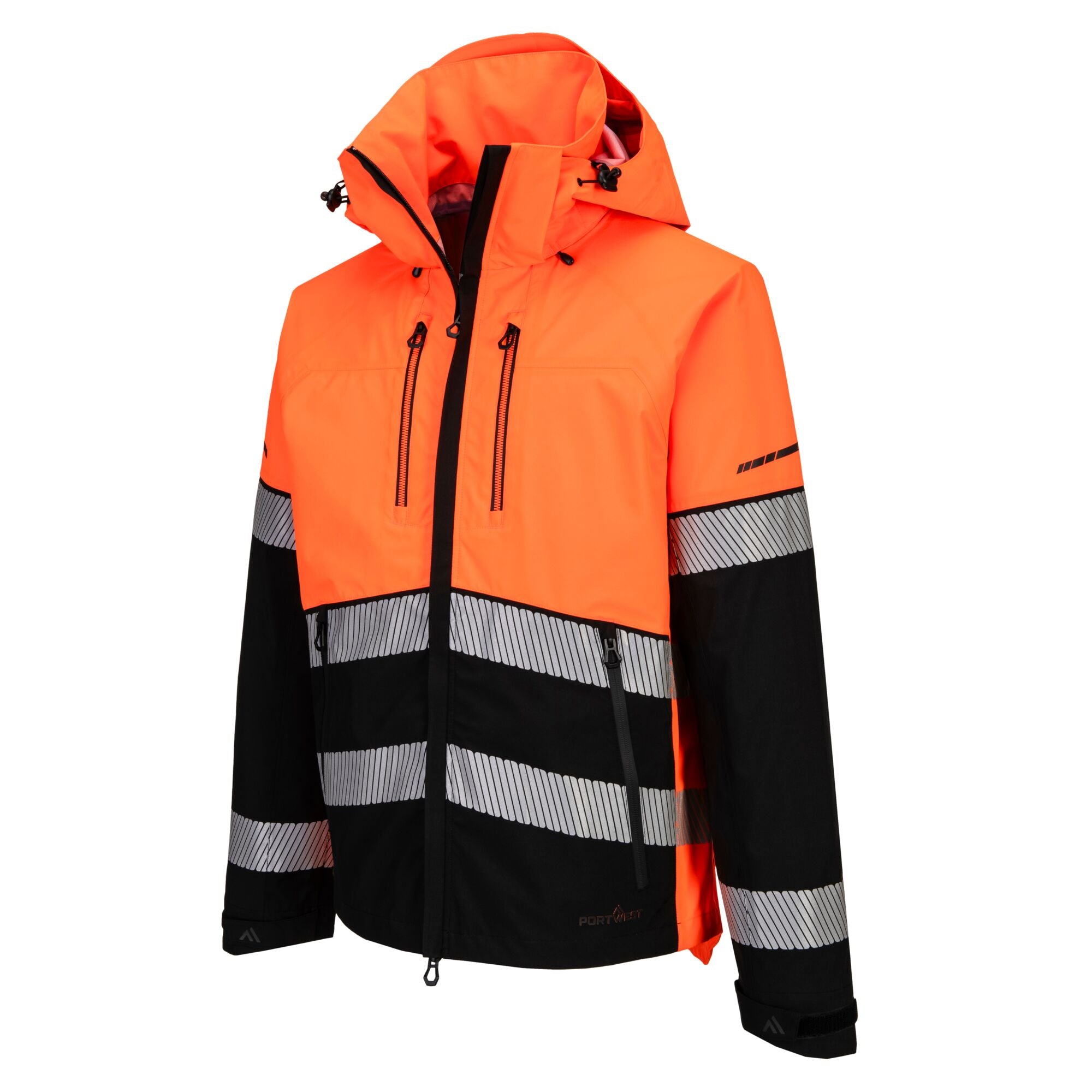 EV4 Hi-Vis Shell jack Jas (3L) - Oranje/Zwart - opname 2