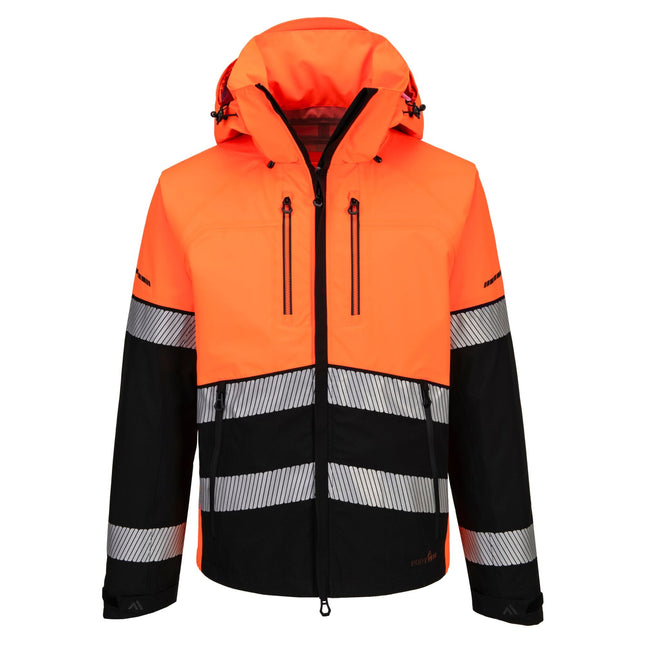 EV4 Hi-Vis Shell jack Jas (3L) - Oranje/Zwart