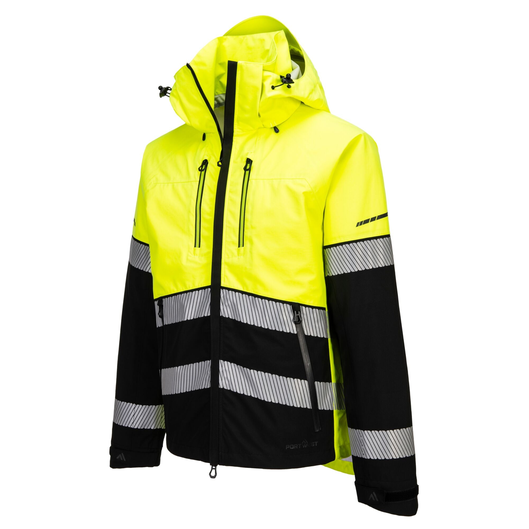 EV4 Hi-Vis Shell jack Jas (3L) - Geel/Zwart - opname 2