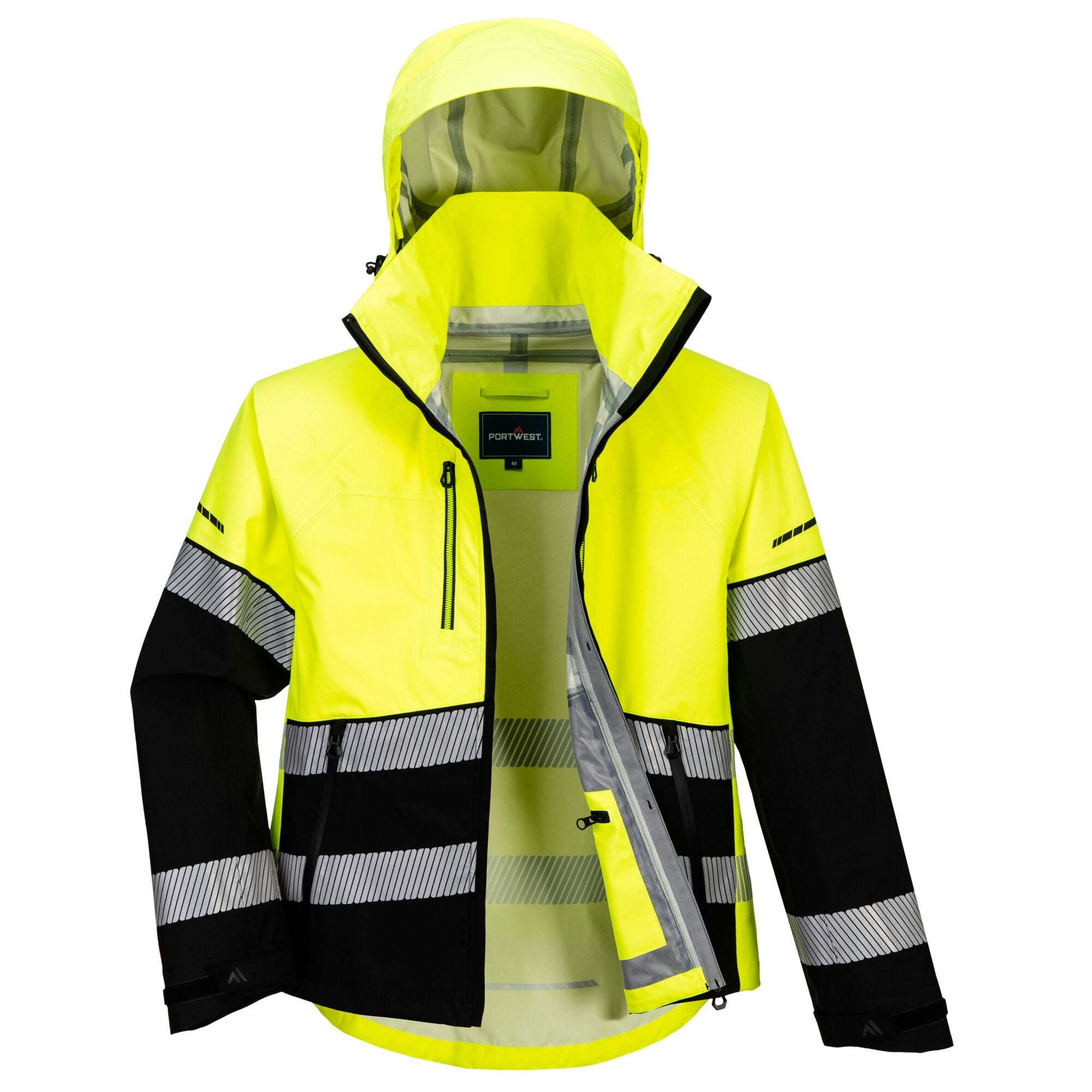 EV4 Hi-Vis Shell jack Jas (3L) - Geel/Zwart - opname 4
