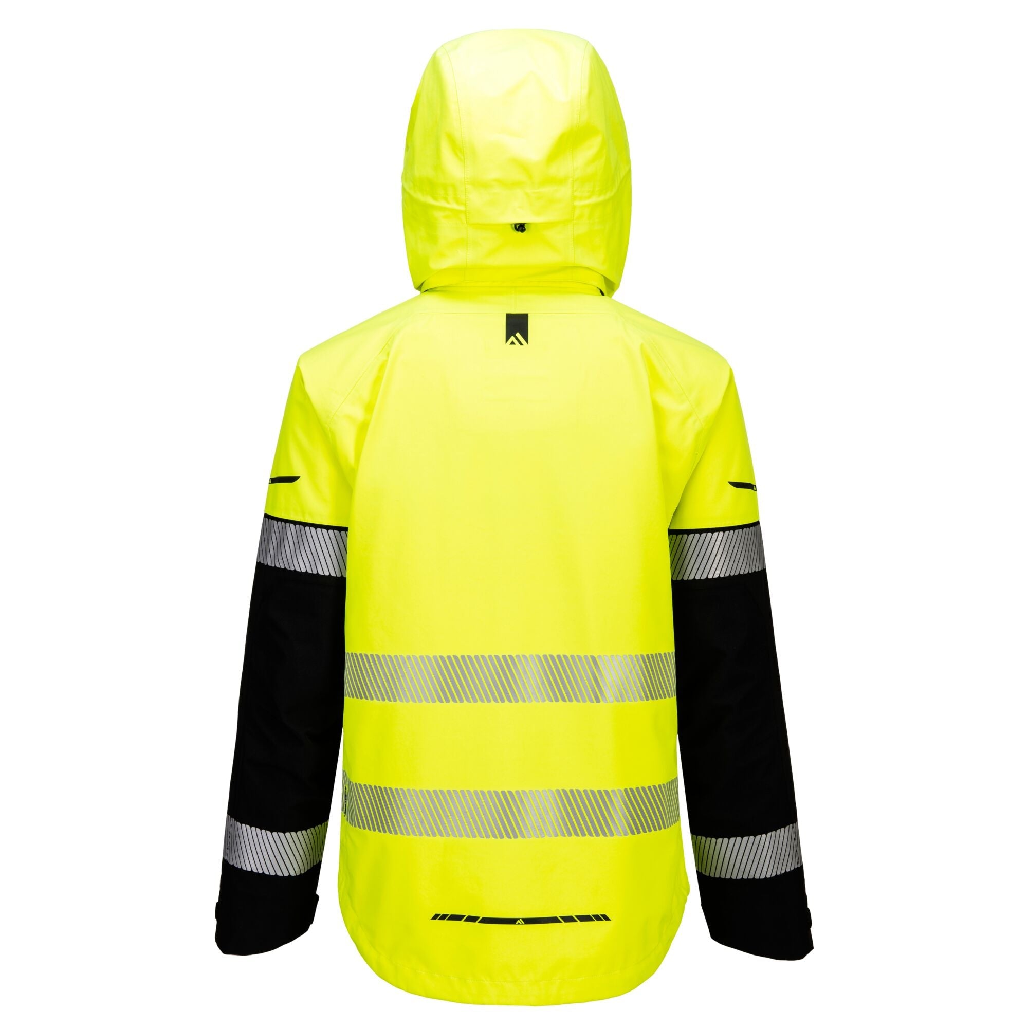 EV4 Hi-Vis Shell jack Jas (3L) - Geel/Zwart - achterkant