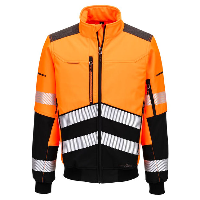 EV4 Hi-Vis Softshell Bomber (3L) - Orange/Black
