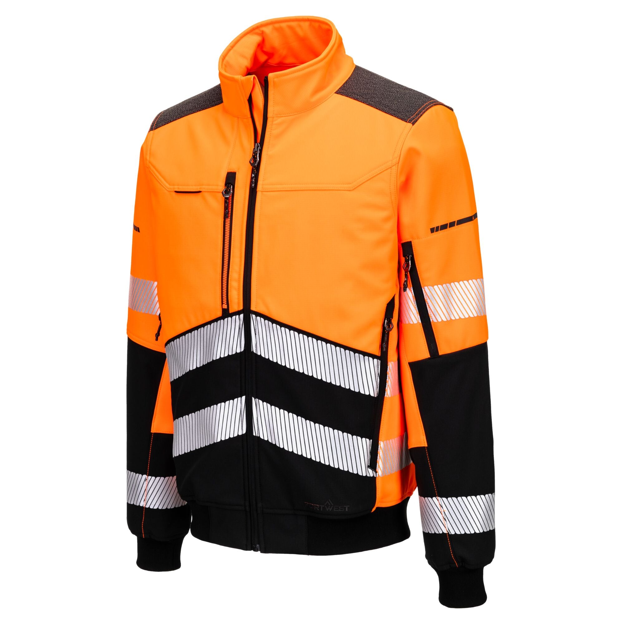 EV4 Hi-Vis Softshell bomberjack Softshell jas (3L) - Oranje/Zwart - opname 2