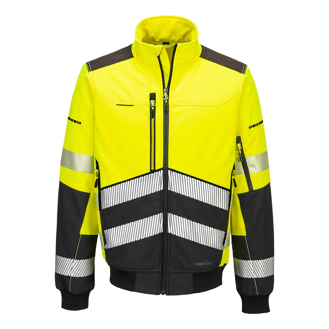 EV4 Hi-Vis Softshell Bomber (3L) - Yellow/Black