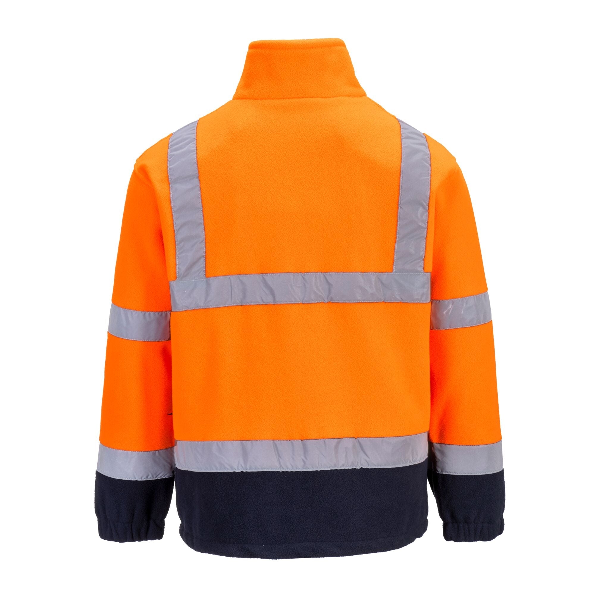 Hi-Vis Twee Kleuren Fleece - Oranje/Marine - achterkant