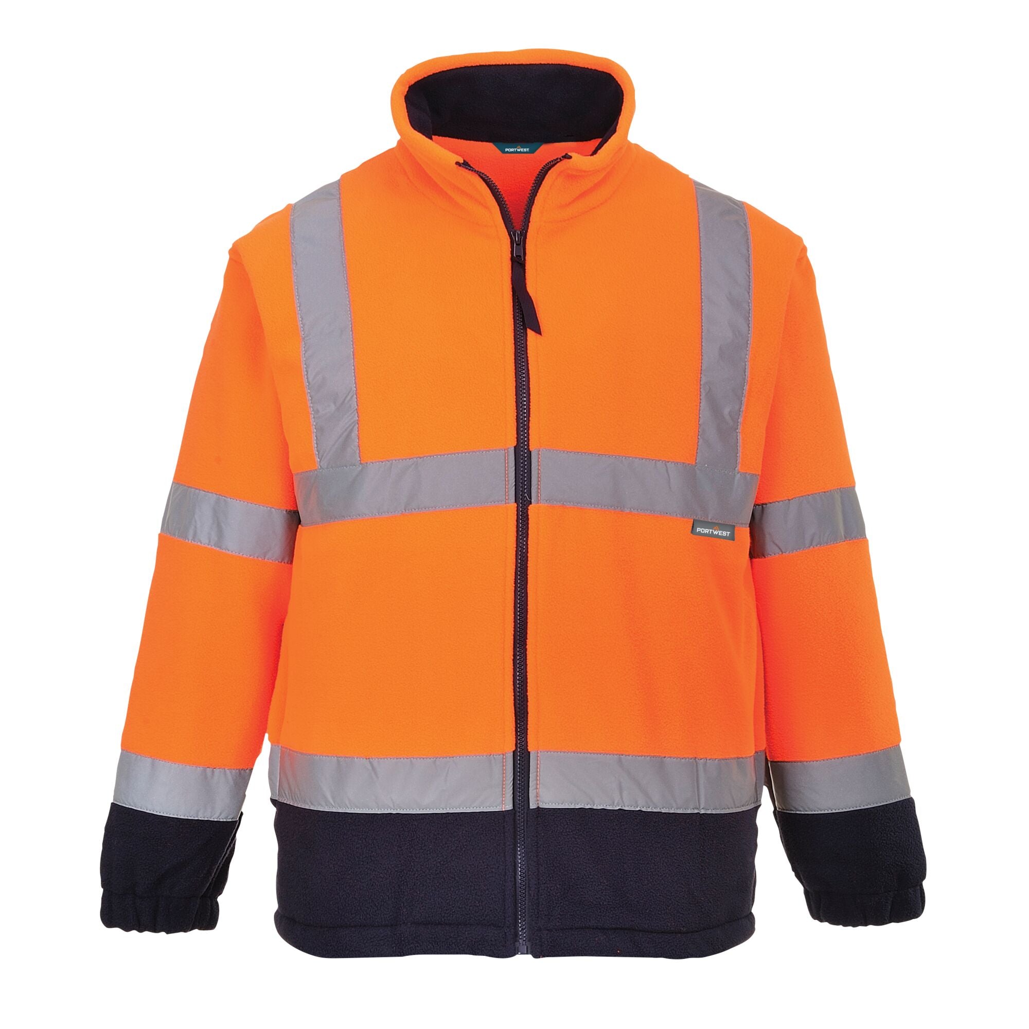Hi-Vis Twee Kleuren Fleece - Oranje/Marine