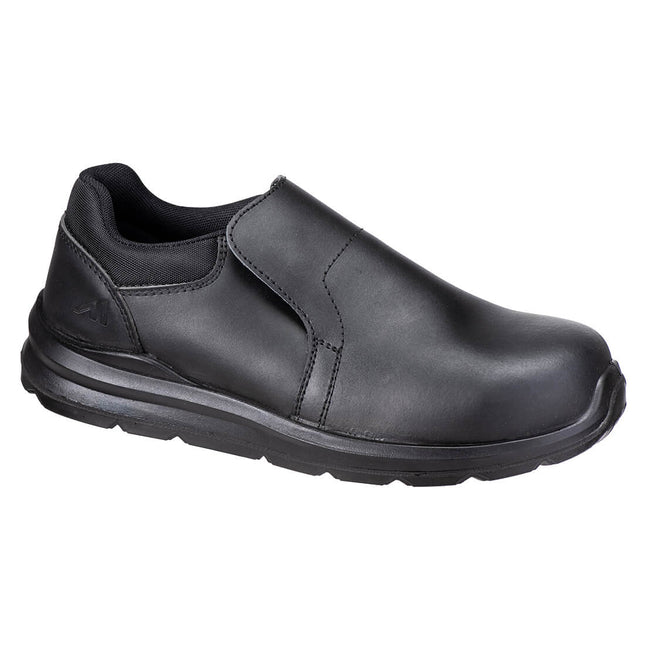 Composite Action Leather Slip On Shoes S3S SR FO - Black