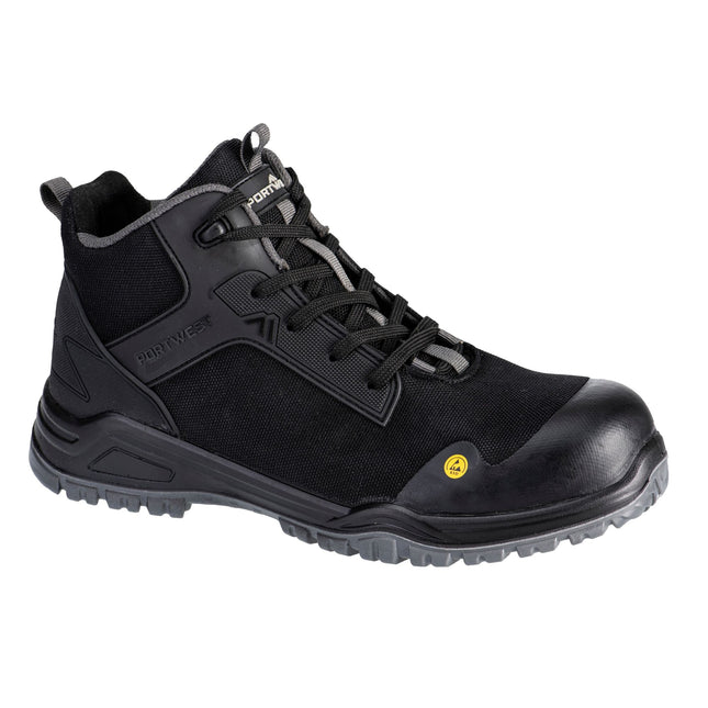 Bevel composiet halfhoge schoen S3S ESD SR FO - Zwart/Grijs