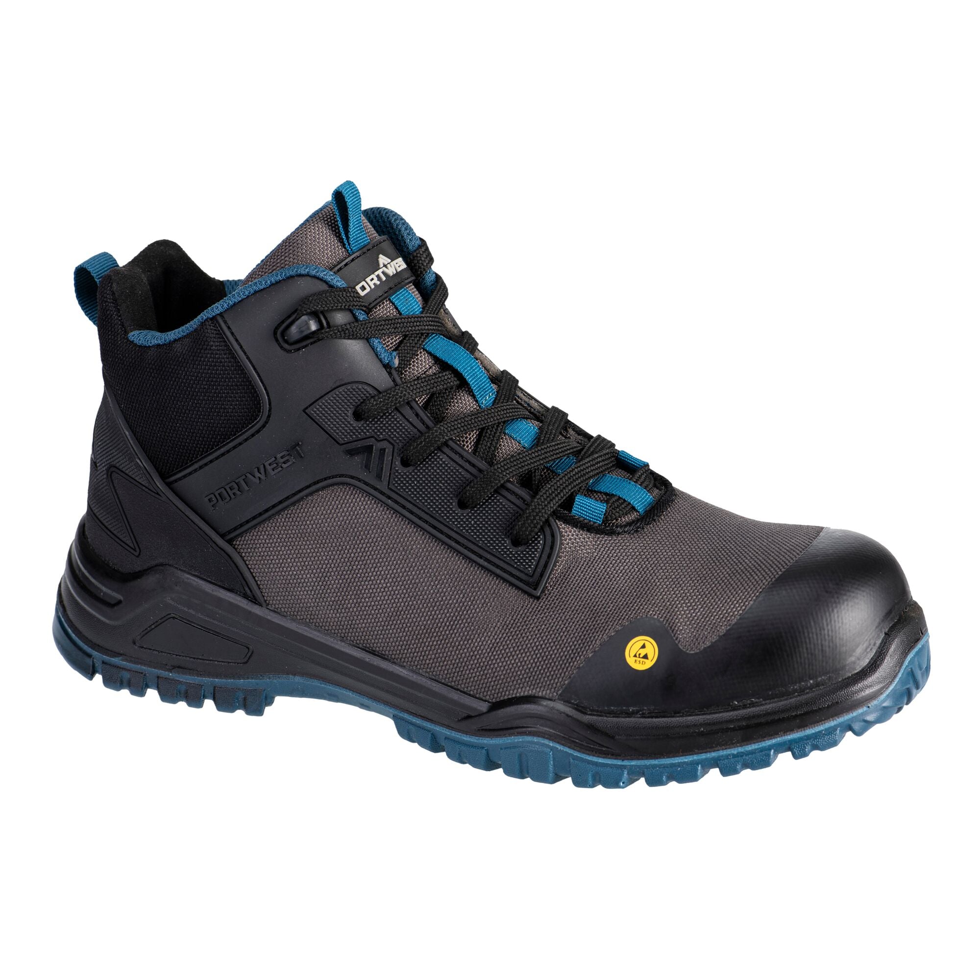 Bevel composiet halfhoge schoen S3S ESD SR FO - Zwart/Petrol