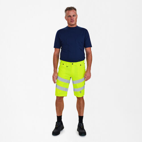 Safety shorts 4-weg - Hi-vis Yellow / Blue Ink