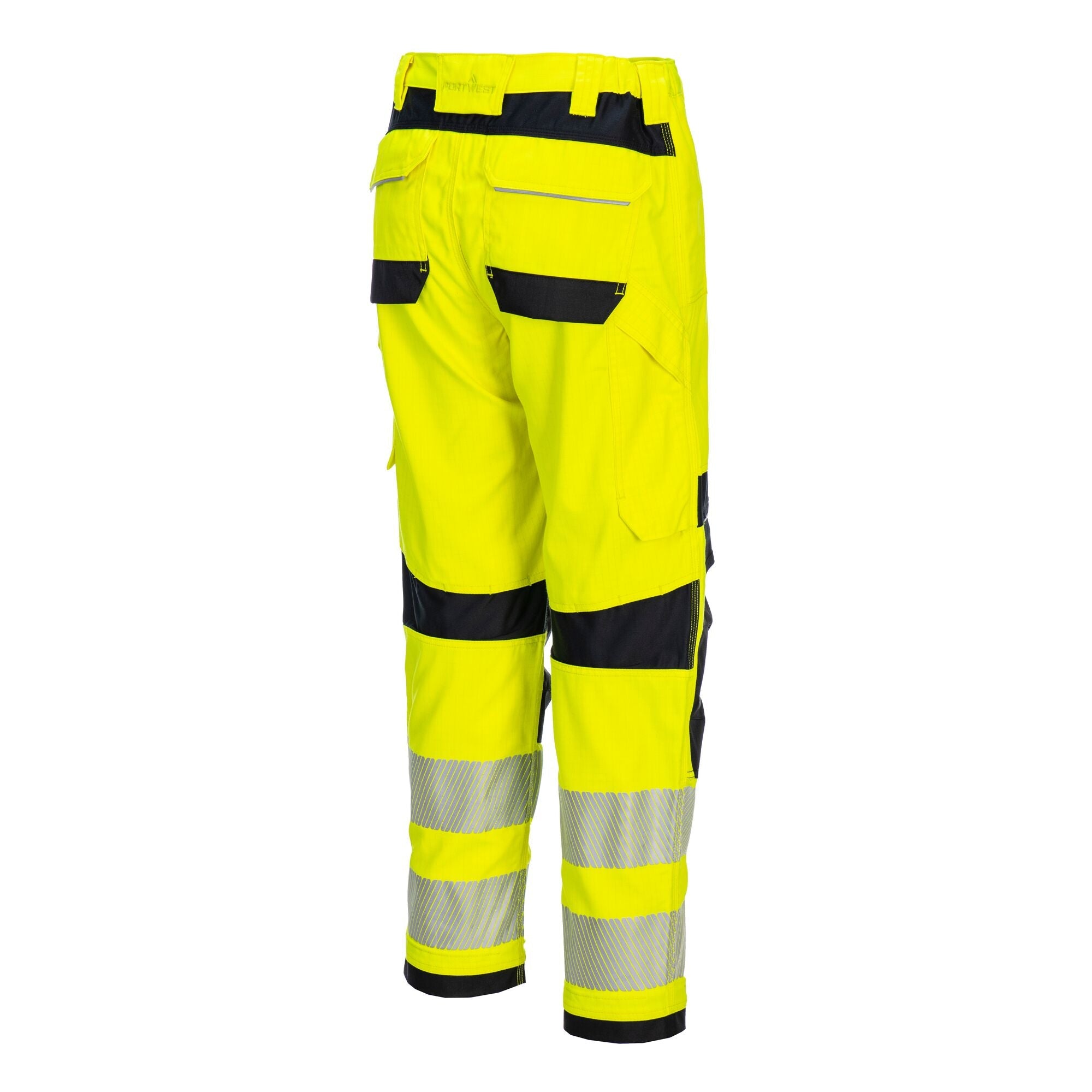 PW3 Vlamvertragende Modaflame Hi-Vis dames werkbroek - Geel/Zwart - opname 3