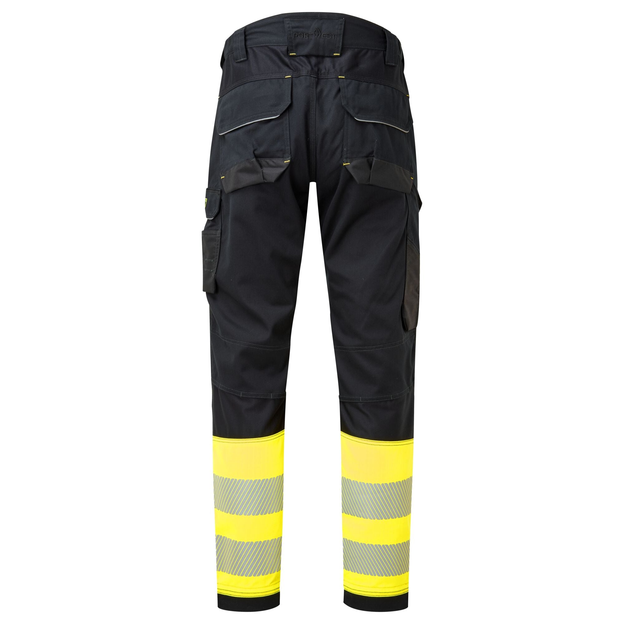 PW3 FR Modaflame Hi-Vis Klasse 1 Broek met Holsterzakken - Geel/Zwart - achterkant