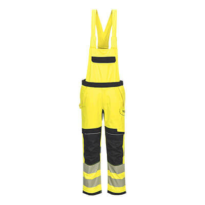 PW3 Modaflame Work Hi-Vis Multi-Norm FR Bib and Brace - Yellow/Black