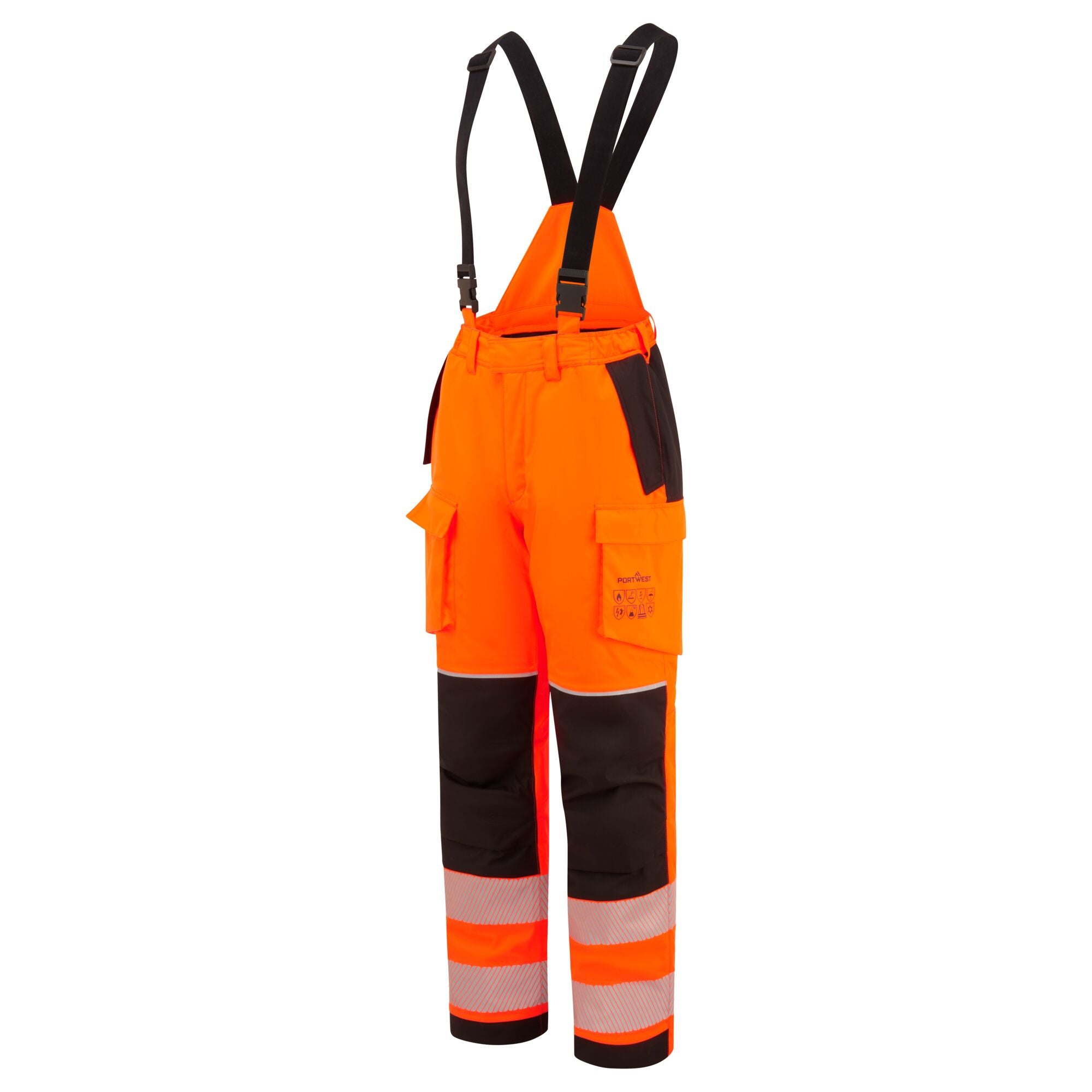 PW3 Vlamvertragende Modaflame Regen Hi-Vis winterbroek - Oranje/Zwart - opname 2