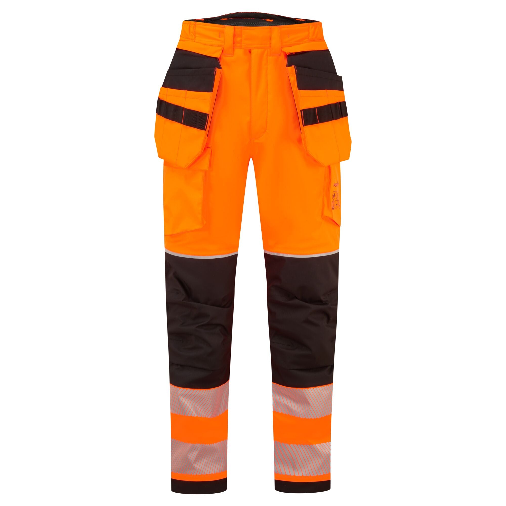 PW3 Vlamvertragende Modaflame Hi-Vis winterbroek met holsterzakken - Oranje/Zwart