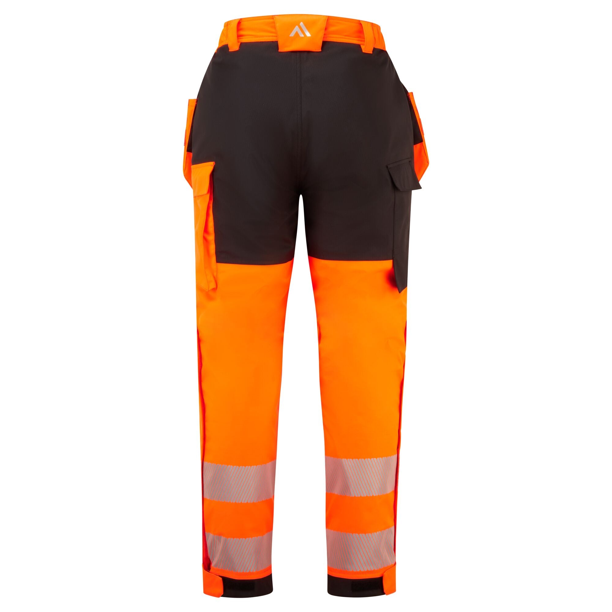 PW3 Vlamvertragende Modaflame Hi-Vis winterbroek met holsterzakken - Oranje/Zwart - achterkant