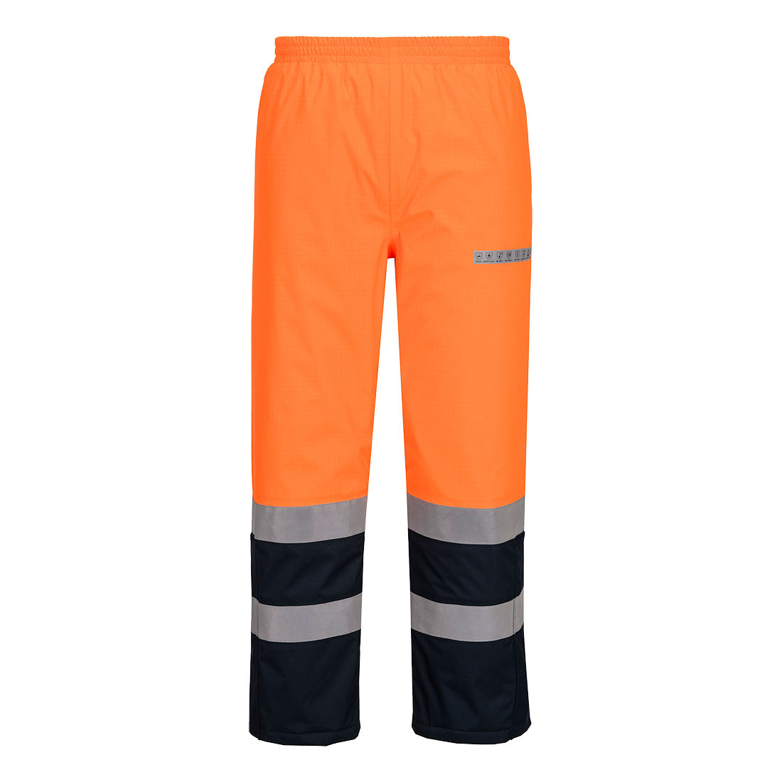 Bizflame Rain+ Hi-Vis Multi-Norm Contrast FR Winter Trousers - Orange/Navy