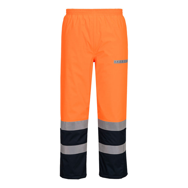 Bizflame Rain+ Hi-Vis Multi-Norm Contrast FR Winter Trousers - Orange/Navy