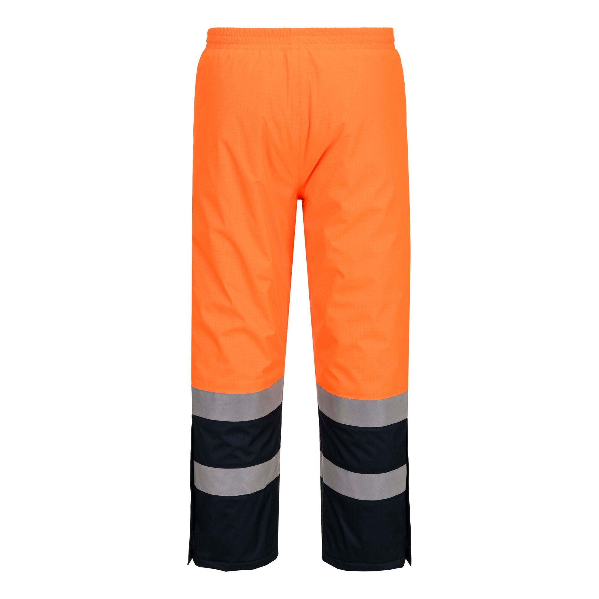 Bizflame Rain+ Hi-Vis Multi-Norm Contrast FR Winterbroek - Oranje/Marine - achterkant