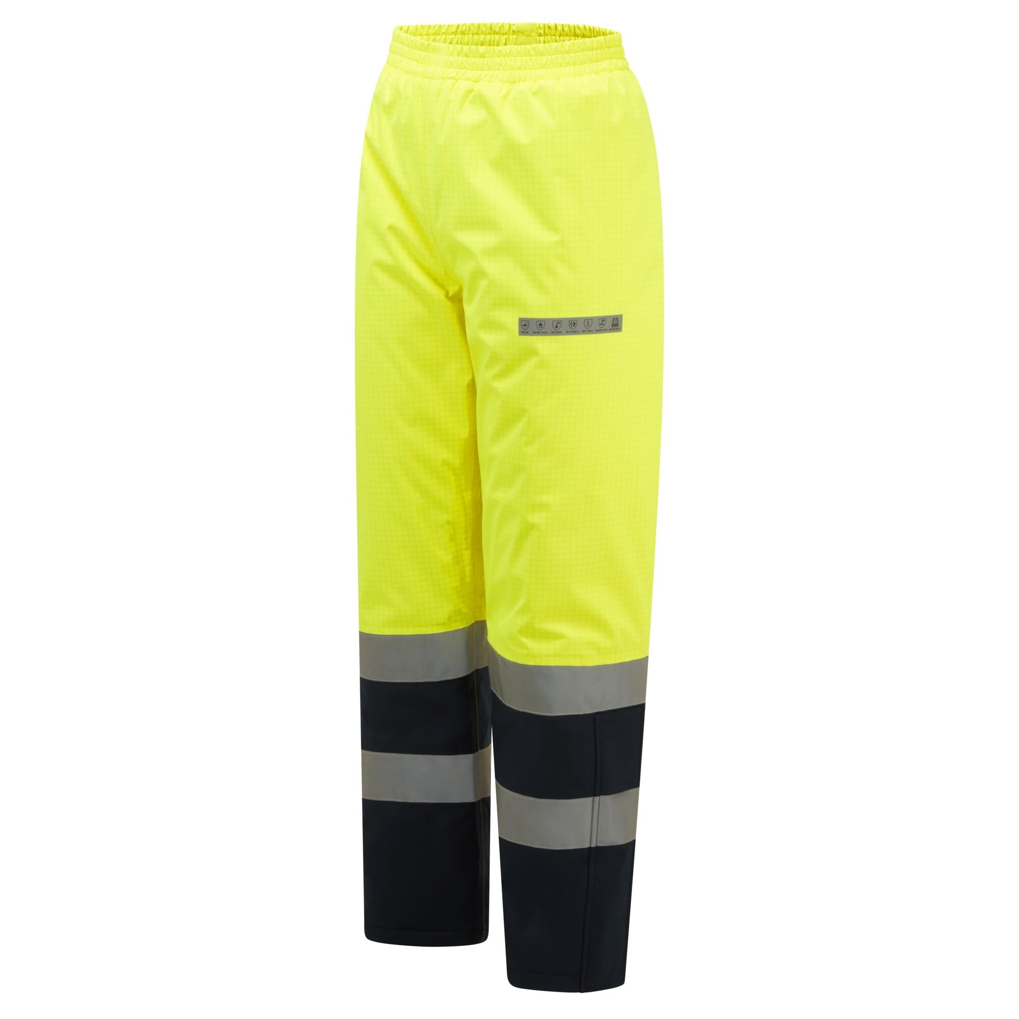 Bizflame Rain+ Hi-Vis Multi-Norm Contrast FR Winterbroek - Geel/Marine - opname 2