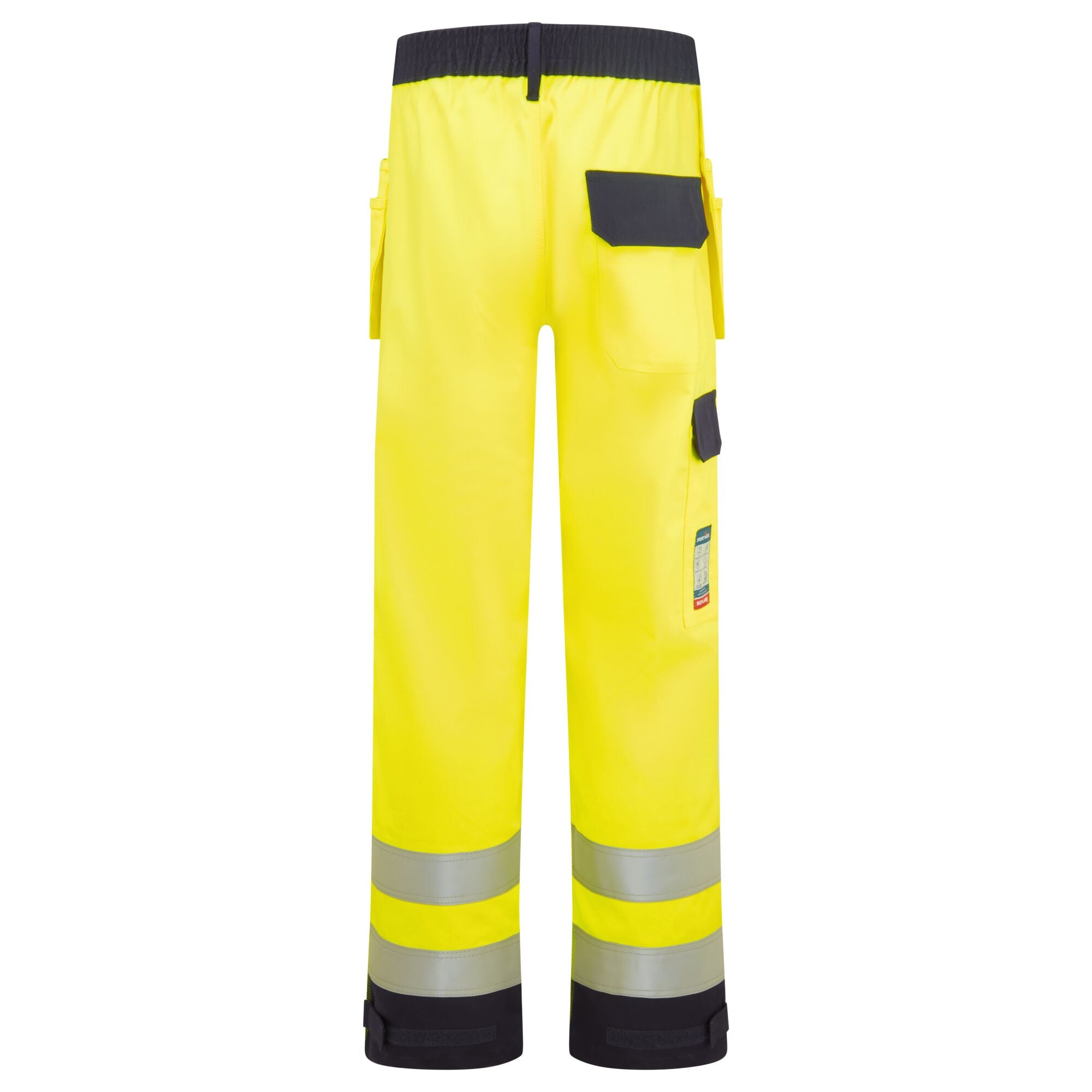 Bizflame Work Hi-Vis Contrast FR Holsterbroek - Geel/Marine - achterkant