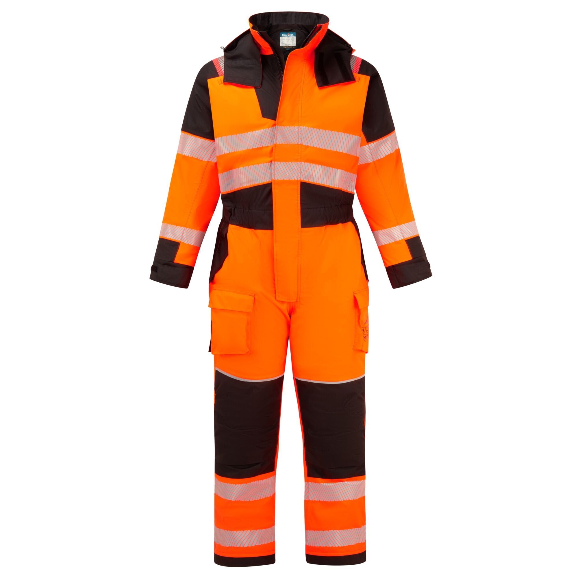 PW3 Modaflame Regen + Hi-Vis Multi-Norm Vlamvertragende Winteroverall - Oranje/Zwart