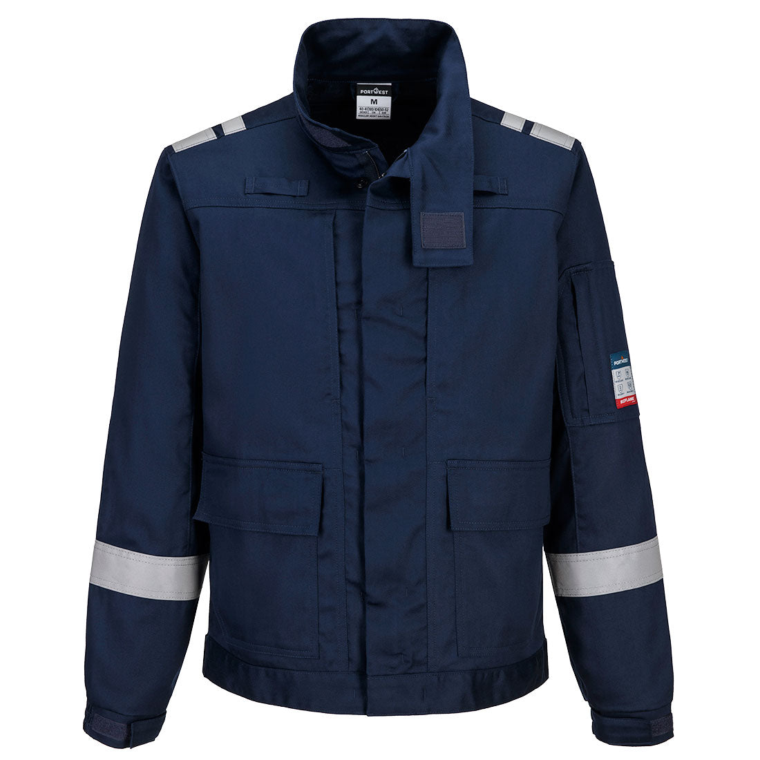 Bizflame Work Lightweight Stretch Panelled FR Jacket - Navy