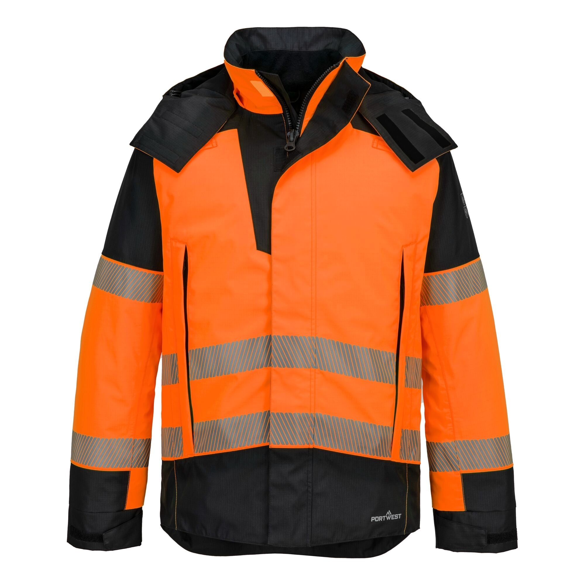 PW3 Modaflame Rain+ Hi-Vis Multi-Norm FR winterjack - Oranje/Zwart - opname 4