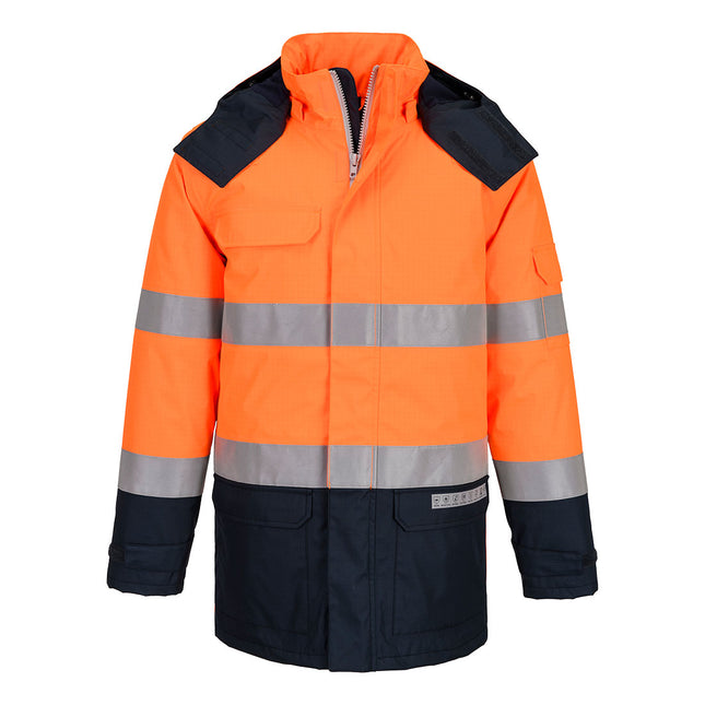 Bizflame Rain+ Hi-Vis Multi-Norm Contrast FR Winter Jacket - Orange/Navy
