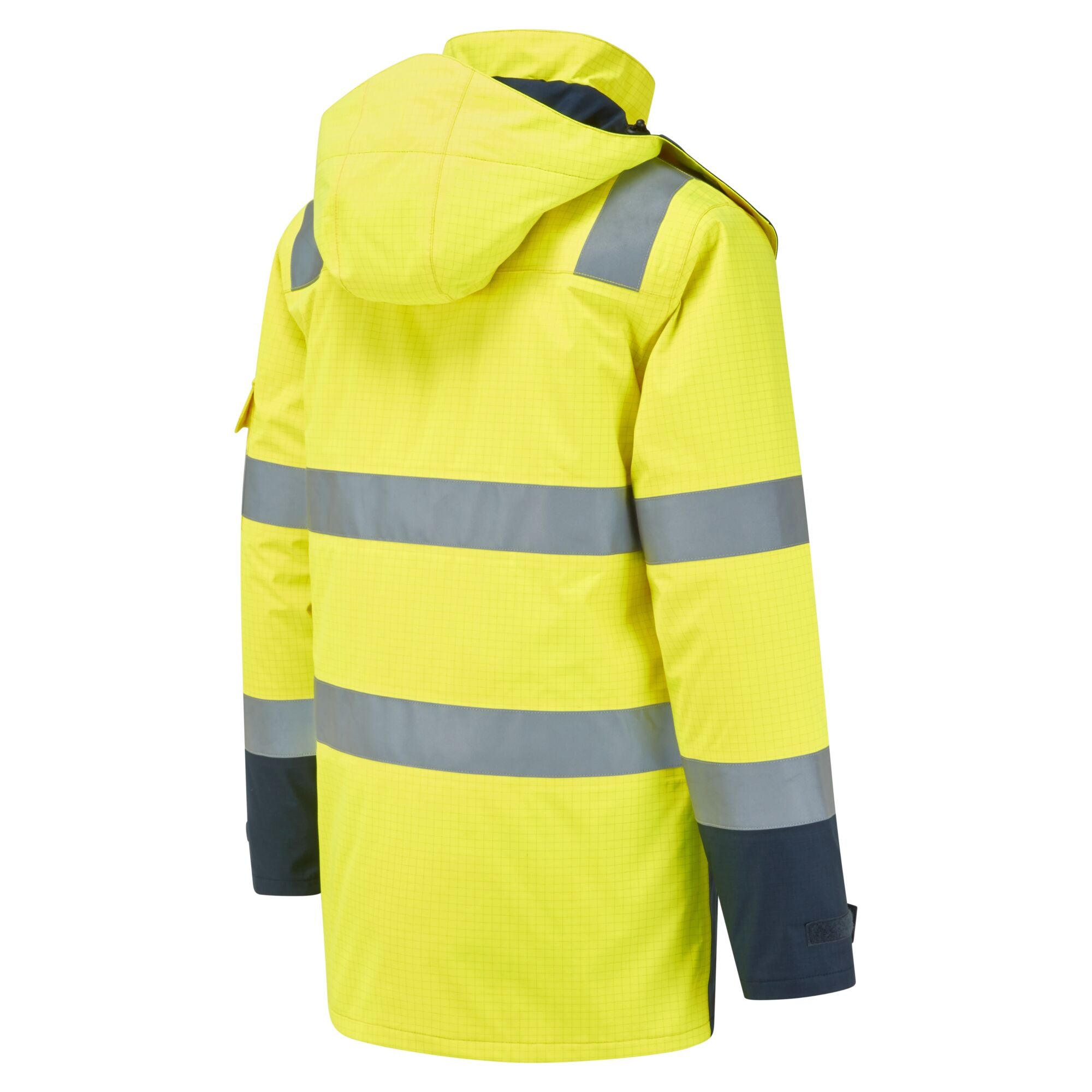 Bizflame Rain+ Hi-Vis Multi-Norm Contrast FR Winterjack - Geel/Marine - opname 3