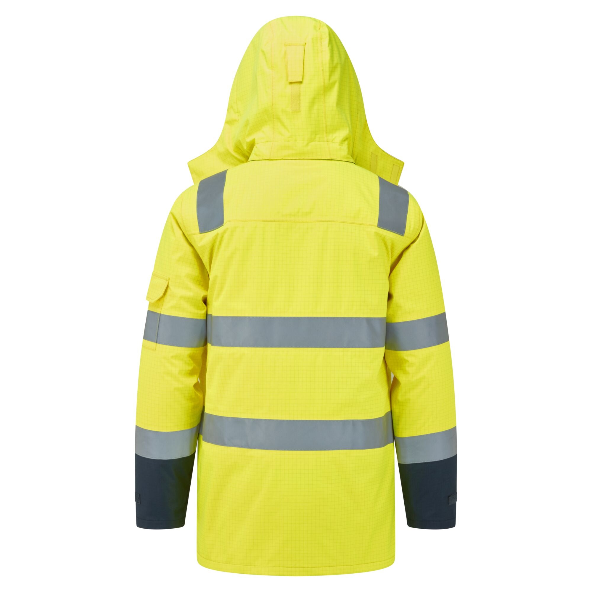 Bizflame Rain+ Hi-Vis Multi-Norm Contrast FR Winterjack - Geel/Marine - achterkant