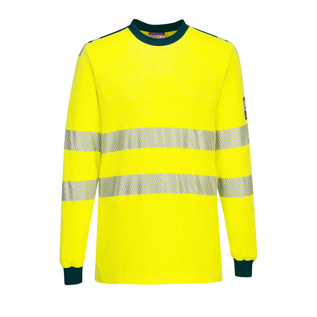 PW3 Modaflame Knit Hi-Vis FR Long Sleeve T-Shirt - Yellow/Navy
