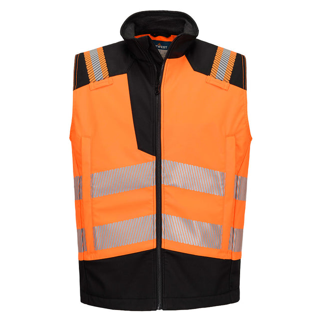 PW3 Modaflame Softshell Hi-Vis FR Gilet - Orange/Black